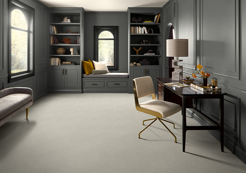 beige carpet in home office